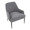 Marcel accent chair in Black Metal, Light Grey Fabric, top view, featuring upholstered seat