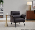 Petal accent chair in Black Metal, Espresso PU, featuring armrests