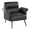Petal accent chair in Black Metal, Espresso PU, product view, featuring armrests