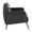 Petal accent chair in Black Metal, Espresso PU, side view, featuring armrests