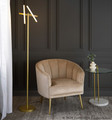 Tania accent chair in Gold Metal, Blush Velvet
