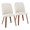 Tintori dining chair in Walnut Wood, Beige Fabric, coordinated set view, featuring fabric design
