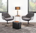 Wrangler accent chairs & seating in Black Metal, Grey Velvet