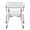 Savannah Contemporary Chair in Grey Brushed Wood and Light Grey Fabric with Black Metal Accents- Set of 2 — back view