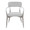 Savannah accent chairs & seating in Silver Metal, Grey Brushed Wood, Light Grey Fabric, front view, featuring upholstered seat and wood frame