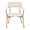 Savannah Contemporary Chair in White Whitewashed and Cream Noise Fabric with Copper Accent- Set of 2 — front view