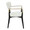 Savannah Contemporary Chair in Black Wood and Cream Fabric with Gold Accent- Set of 2 — side view