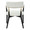 Savannah Contemporary Chair in Black Wood and Cream Fabric with Gold Accent- Set of 2 — back view