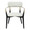 Savannah Contemporary Chair in Black Wood and Cream Fabric with Gold Accent- Set of 2 — front view
