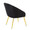 Shiraz Contemporary/Glam Chair in Gold Metal and Black Velvet — rear three-quarter view