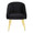 Shiraz Contemporary/Glam Chair in Gold Metal and Black Velvet — front view