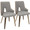 Stella Mid-Century Modern Dining/Accent Chair in Walnut Wood with Light Grey Fabric- Set of 2 — pair view