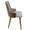 Stella Mid-Century Modern Dining/Accent Chair in Walnut Wood with Light Grey Fabric- Set of 2 — side view
