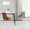 Stella dining chair in Chrome Metal, Walnut Wood, Light Grey Fabric, featuring open back