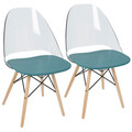Tonic Mid-Century Modern Dining/Accent Chair in Natural Wood and Teal- Set of 2 — lifestyle photo 1