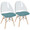 Tonic Mid-Century Modern Dining/Accent Chair in Natural Wood and Teal- Set of 2 — lifestyle photo 1