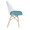 Tonic Mid-Century Modern Dining/Accent Chair in Natural Wood and Teal- Set of 2 — side view