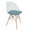 Tonic Mid-Century Modern Dining/Accent Chair in Natural Wood and Teal- Set of 2 — rear three-quarter view