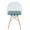 Tonic Mid-Century Modern Dining/Accent Chair in Natural Wood and Teal- Set of 2 — back view