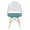 Tonic Mid-Century Modern Dining/Accent Chair in Natural Wood and Teal- Set of 2 — front view