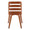 Trevi Mid-Century Modern Dining/Accent Chair in Walnut Wood with Grey Fabric- Set of 2 — back view