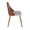 Trevi Mid-Century Modern Dining/Accent Chair in Walnut Wood with Grey Fabric — side view