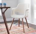 Vintage Flair accent chairs & seating in Walnut Wood, Cream Fabric, featuring upholstered seat