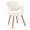 Vintage Flair Mid-Century Modern Chair in Walnut and Cream Fabric — product view