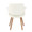 Vintage Flair Mid-Century Modern Chair in Walnut and Cream Fabric — back view