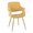 Vintage Flair Glam/art Deco Accent/Dining Chair in Gold Metal and Yellow Fabric- Set of 2 — product view