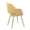 Vintage Flair Glam/art Deco Accent/Dining Chair in Gold Metal and Yellow Fabric- Set of 2 — rear three-quarter view