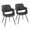 Vintage Flair Glam/art Deco Accent/Dining Chair in Black Metal and Charcoal Fabric- Set of 2 — pair view