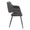 Vintage Flair Glam/art Deco Accent/Dining Chair in Black Metal and Charcoal Fabric- Set of 2 — side view