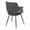 Vintage Flair Glam/art Deco Accent/Dining Chair in Black Metal and Charcoal Fabric- Set of 2 — rear three-quarter view