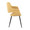 Vintage Flair dining chair in Black Metal, Yellow Fabric, side view, featuring upholstered seat