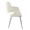 Vintage Flair dining chair in Chrome Metal, Cream Fabric, side view, featuring upholstered seat