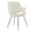 Vintage Flair dining chair in Chrome Metal, Cream Fabric, back and side view, featuring upholstered seat