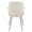 Vintage Flair dining chair in Chrome Metal, Cream Fabric, back view, featuring upholstered seat