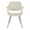 Vintage Flair dining chair in Chrome Metal, Cream Fabric, front view, featuring upholstered seat