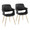 Vintage Flair Glam/art Deco Accent/Dining Chair in Gold Metal and Black Faux Leather- Set of 2 — pair view