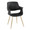 Vintage Flair Glam/art Deco Accent/Dining Chair in Gold Metal and Black Faux Leather- Set of 2 — product view