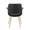 Vintage Flair Glam/art Deco Accent/Dining Chair in Gold Metal and Black Faux Leather- Set of 2 — back view