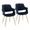 Vintage Flair Glam/art Deco Accent/Dining Chair in Gold Metal and Blue Velvet- Set of 2 — pair view