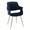 Vintage Flair Glam/art Deco Accent/Dining Chair in Gold Metal and Blue Velvet- Set of 2 — product view