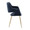 Vintage Flair Glam/art Deco Accent/Dining Chair in Gold Metal and Blue Velvet- Set of 2 — side view