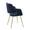 Vintage Flair Glam/art Deco Accent/Dining Chair in Gold Metal and Blue Velvet- Set of 2 — rear three-quarter view