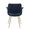 Vintage Flair Glam/art Deco Accent/Dining Chair in Gold Metal and Blue Velvet- Set of 2 — back view