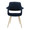Vintage Flair Glam/art Deco Accent/Dining Chair in Gold Metal and Blue Velvet- Set of 2 — front view