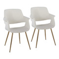Vintage Flair Glam/art Deco Accent/Dining Chair in Gold Metal and Cream Velvet- Set of 2 — pair view