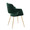 Vintage Flair Glam/art Deco Accent/Dining Chair in Gold Metal and Green Velvet- Set of 2 — rear three-quarter view